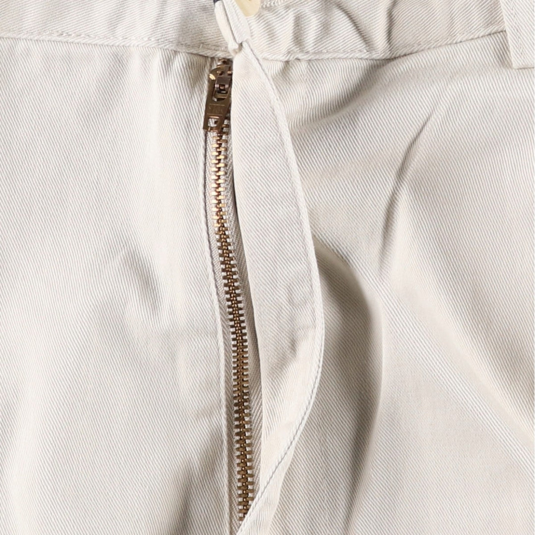 Ralph Lauren Polo Ralph Lauren Two-pleat Chino Pants for Men, W33 equivalent cotton pale white type Vintage Second Hand