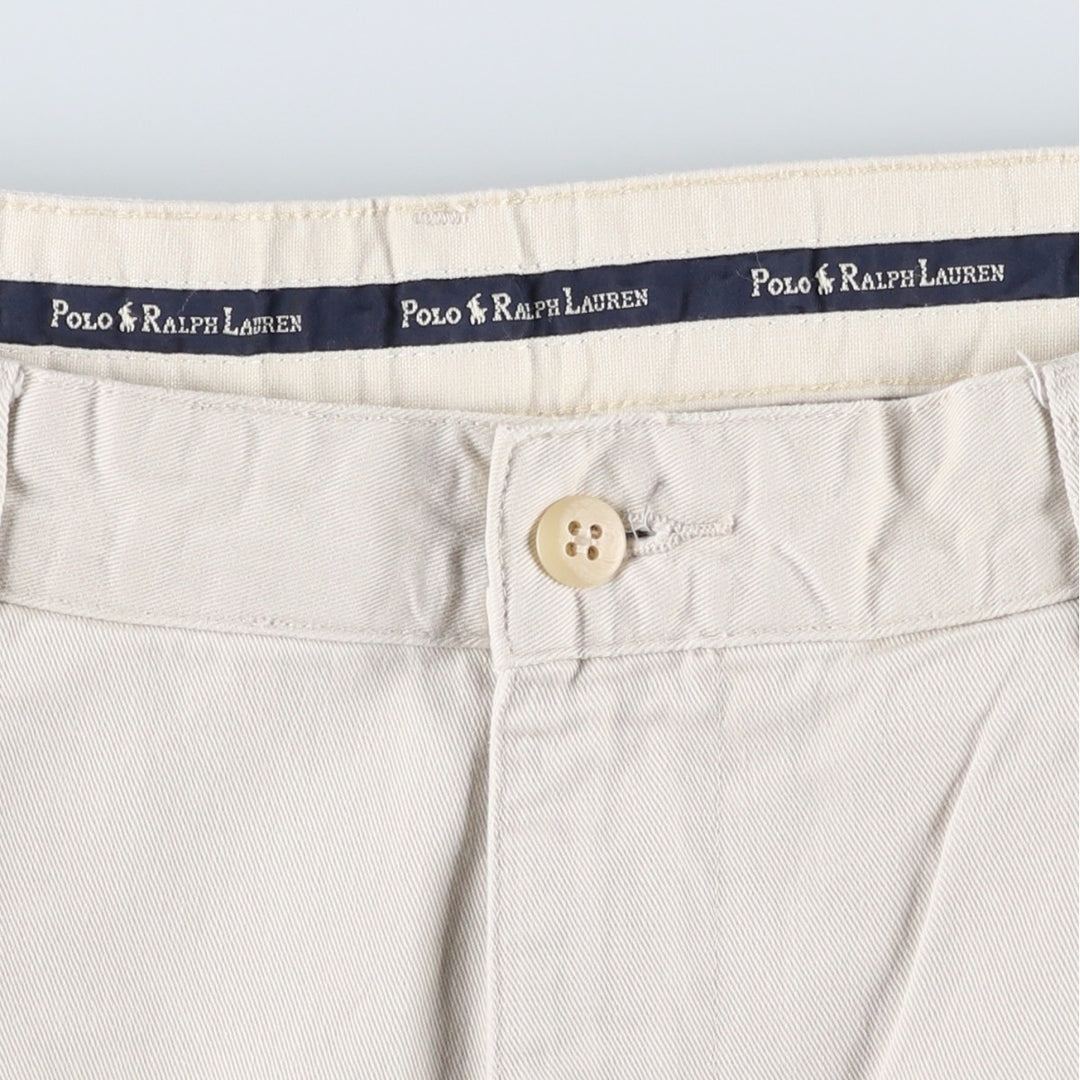 Ralph Lauren Polo Ralph Lauren Two-pleat Chino Pants for Men, W33 equivalent cotton pale white type Vintage Second Hand