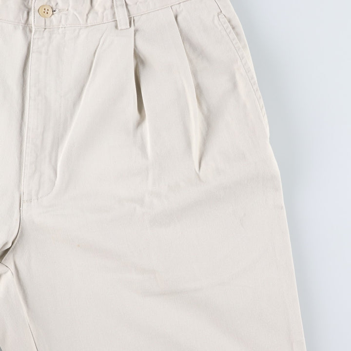 Ralph Lauren Polo Ralph Lauren Two-pleat Chino Pants for Men, W33 equivalent cotton pale white type Vintage Second Hand