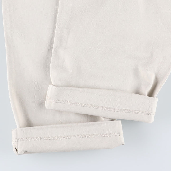 Ralph Lauren Polo Ralph Lauren Two-pleat Chino Pants for Men, W33 equivalent cotton pale white type Vintage Second Hand