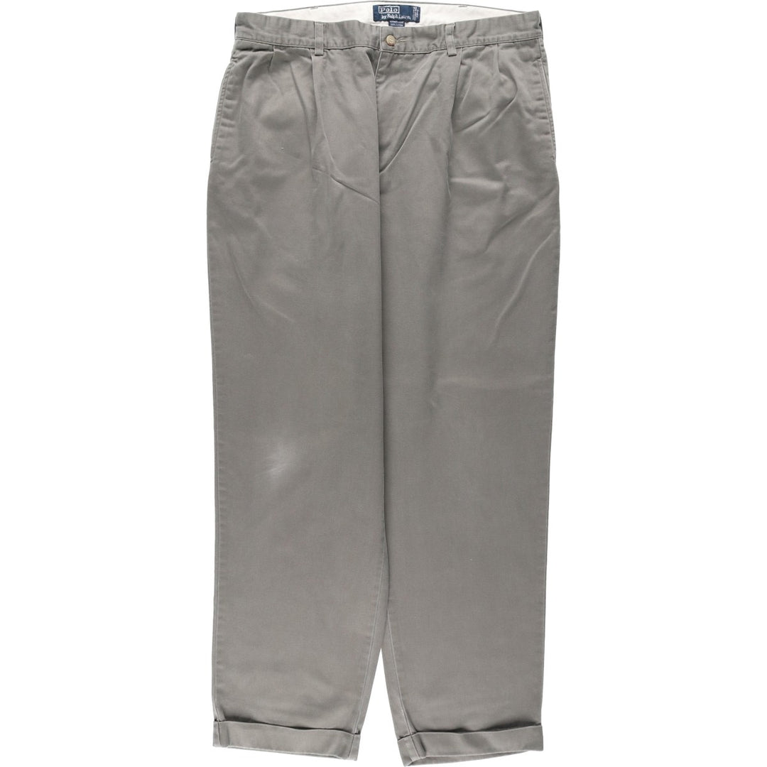 Ralph Lauren POLO by Ralph Lauren HAMMOND PANT, two-pleat chino pants, men's w36 equivalent cotton Khaki type sage green Vintage Second Hand