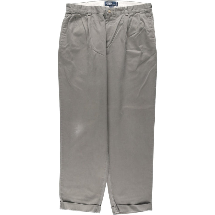 Ralph Lauren POLO by Ralph Lauren HAMMOND PANT, two-pleat chino pants, men's w36 equivalent cotton Khaki type sage green Vintage Second Hand