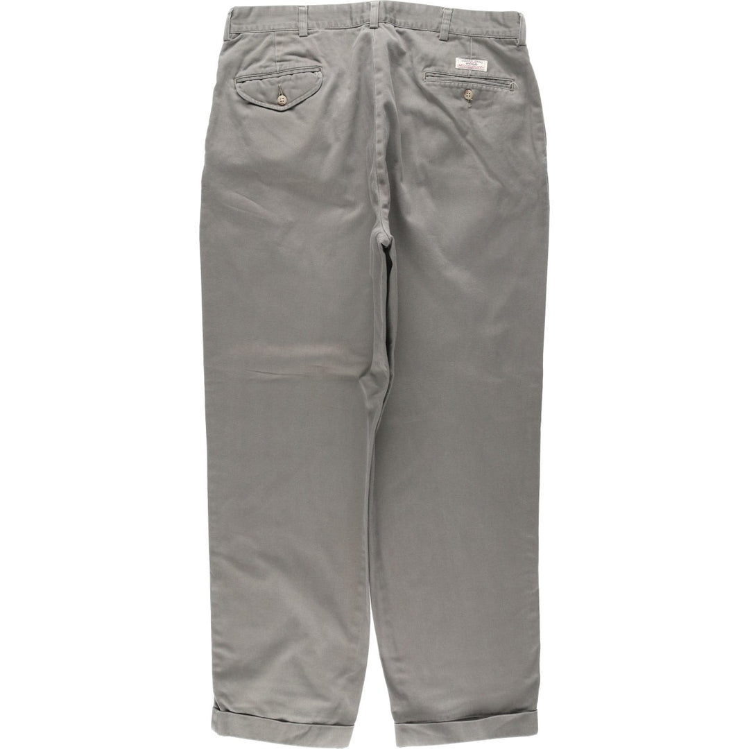Ralph Lauren POLO by Ralph Lauren HAMMOND PANT, two-pleat chino pants, men's w36 equivalent cotton Khaki type sage green Vintage Second Hand