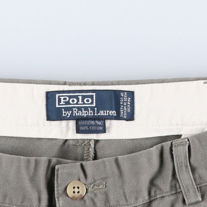 Ralph Lauren POLO by Ralph Lauren HAMMOND PANT, two-pleat chino pants, men's w36 equivalent cotton Khaki type sage green Vintage Second Hand