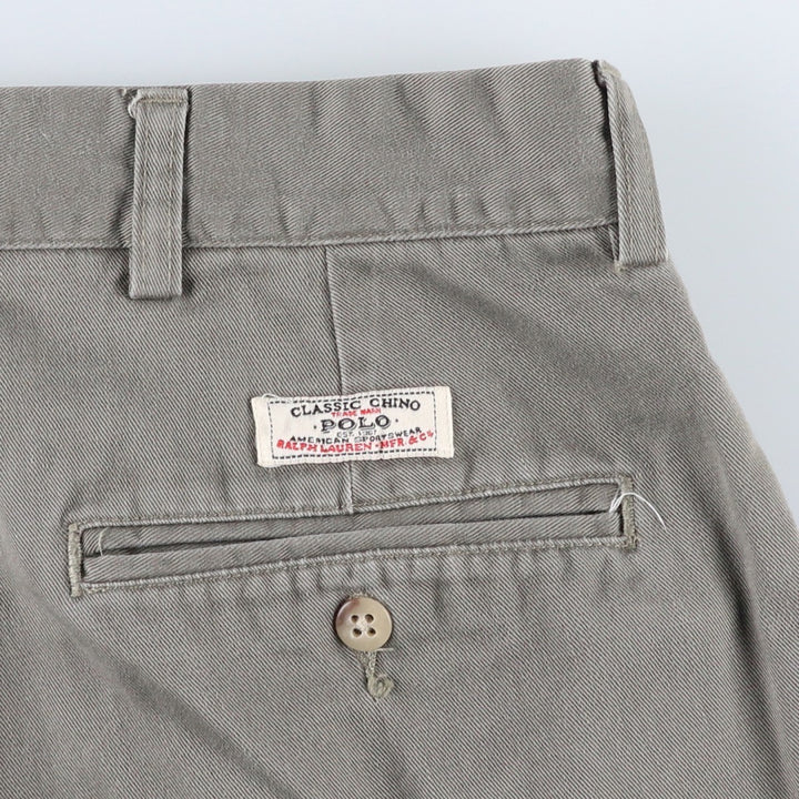 Ralph Lauren POLO by Ralph Lauren HAMMOND PANT, two-pleat chino pants, men's w36 equivalent cotton Khaki type sage green Vintage Second Hand