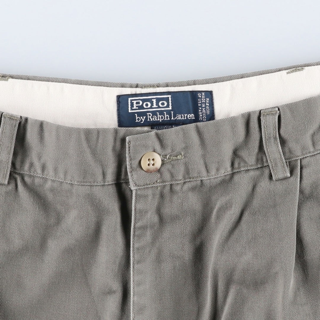 Ralph Lauren POLO by Ralph Lauren HAMMOND PANT, two-pleat chino pants, men's w36 equivalent cotton Khaki type sage green Vintage Second Hand