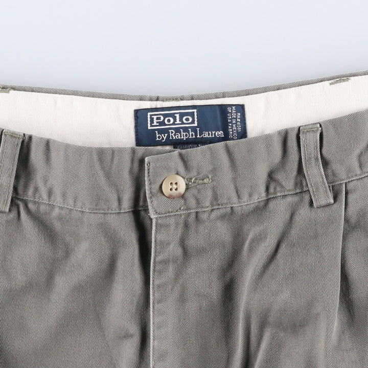 Ralph Lauren POLO by Ralph Lauren HAMMOND PANT, two-pleat chino pants, men's w36 equivalent cotton Khaki type sage green Vintage Second Hand