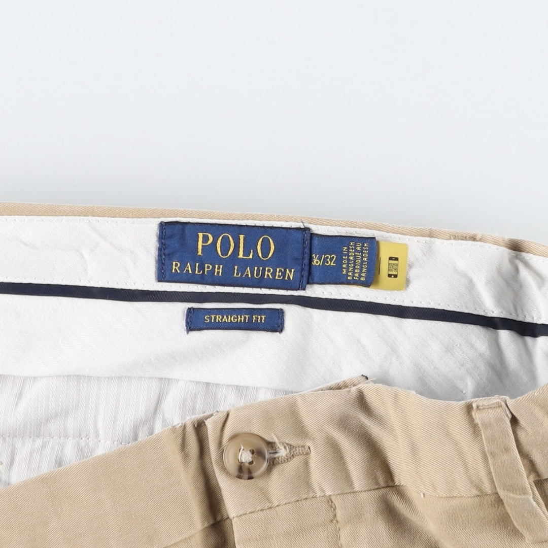 Ralph Lauren POLO RALPH LAUREN STRAIGHT FIT Chino Pants, Men's W37 (approx.) cotton Beige type Vintage Second Hand
