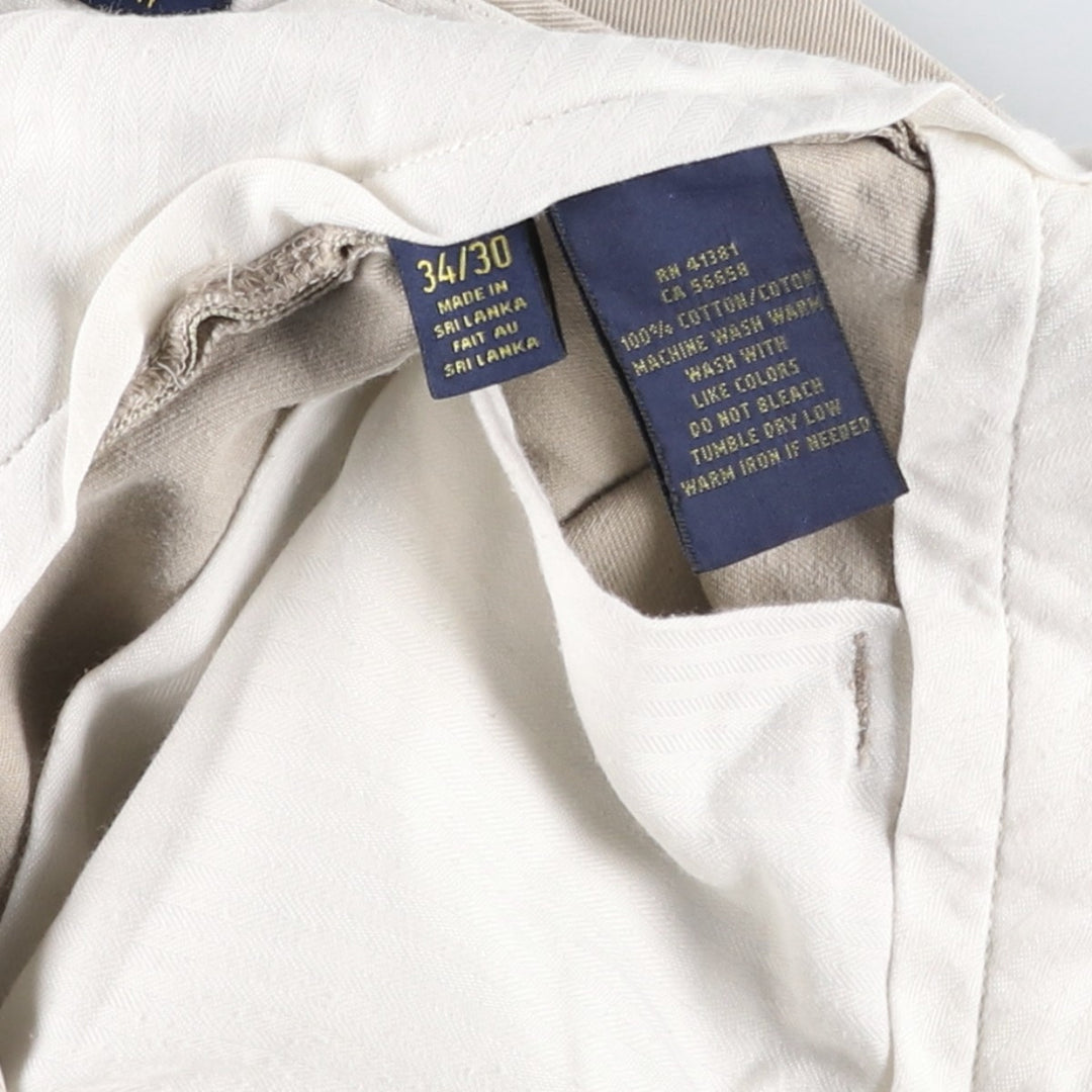 Ralph Lauren POLO RALPH LAUREN CLASSIC FIT Chino Pants, Made in Sri Lanka, Men's Size W34 (approx.) cotton Beige type Vintage Second Hand