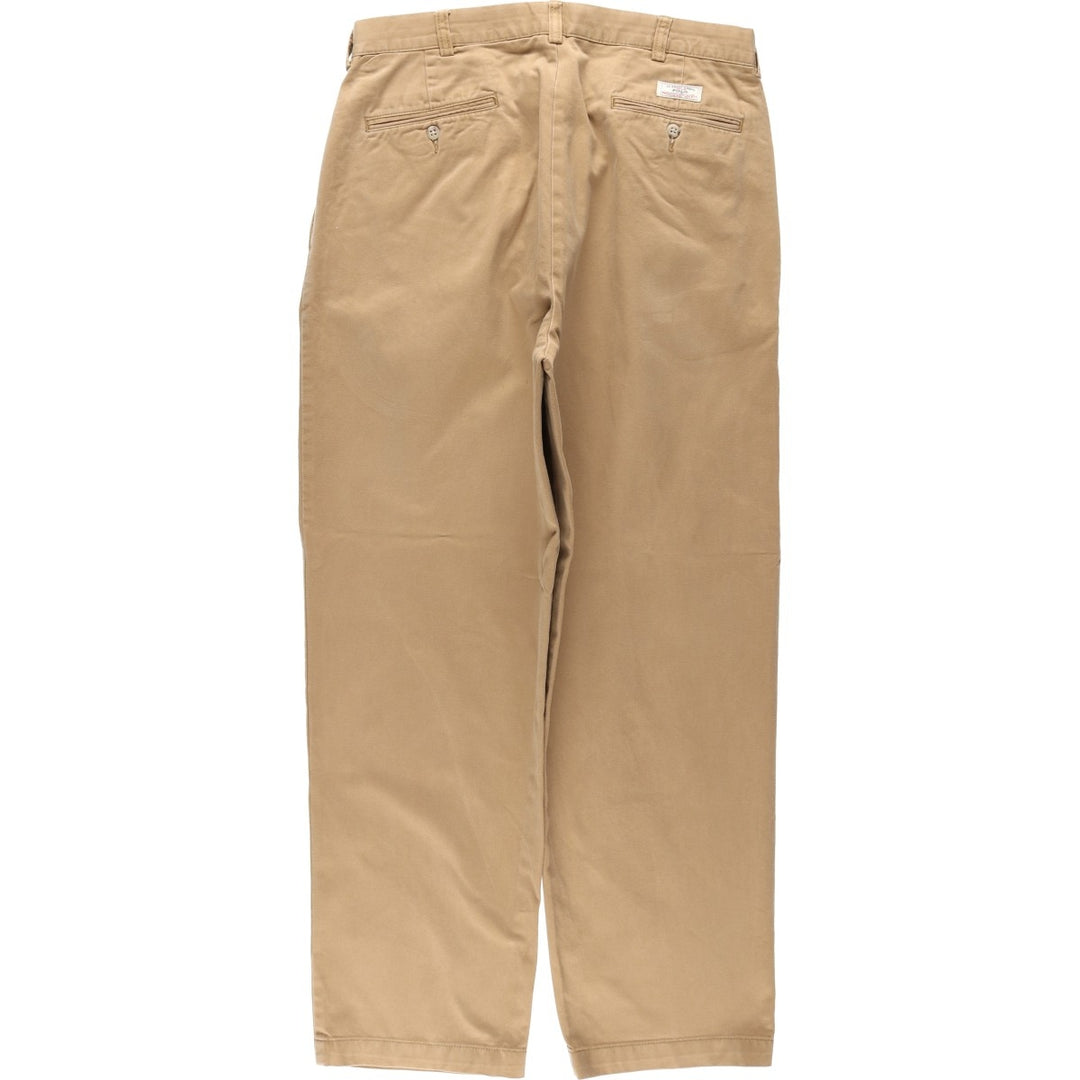 Ralph Lauren POLO by Ralph Lauren ANDREWPANT Two-Pleat Chino Pants, Men's Size W34 (approx.) cotton beige type brown Vintage Second Hand