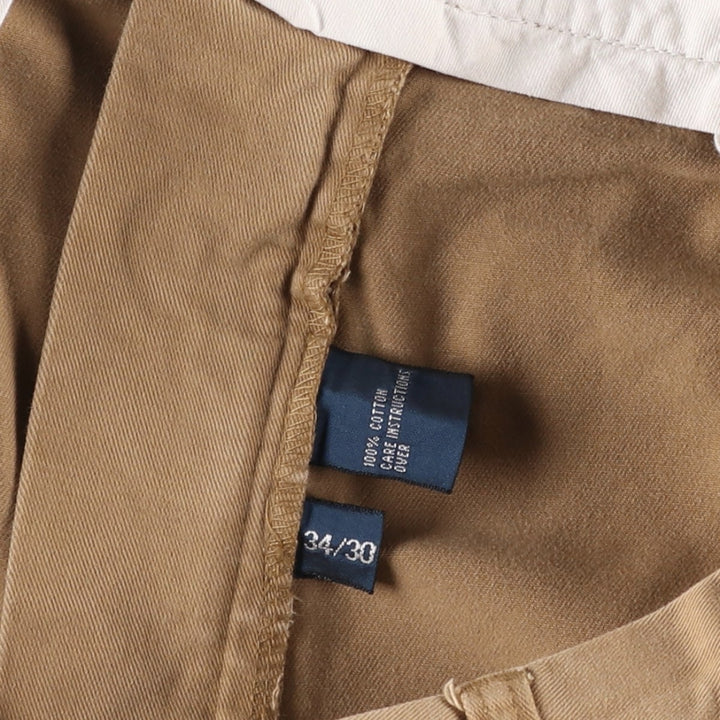 Ralph Lauren POLO by Ralph Lauren ANDREWPANT Two-Pleat Chino Pants, Men's Size W34 (approx.) cotton beige type brown Vintage Second Hand