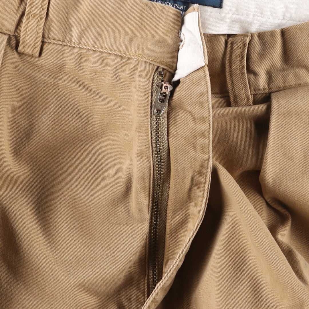Ralph Lauren POLO by Ralph Lauren ANDREWPANT Two-Pleat Chino Pants, Men's Size W34 (approx.) cotton beige type brown Vintage Second Hand