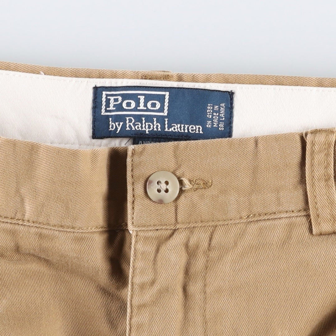 Ralph Lauren POLO by Ralph Lauren ANDREWPANT Two-Pleat Chino Pants, Men's Size W34 (approx.) cotton beige type brown Vintage Second Hand