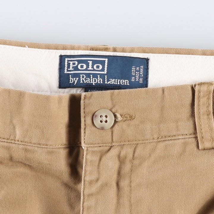 Ralph Lauren POLO by Ralph Lauren ANDREWPANT Two-Pleat Chino Pants, Men's Size W34 (approx.) cotton beige type brown Vintage Second Hand