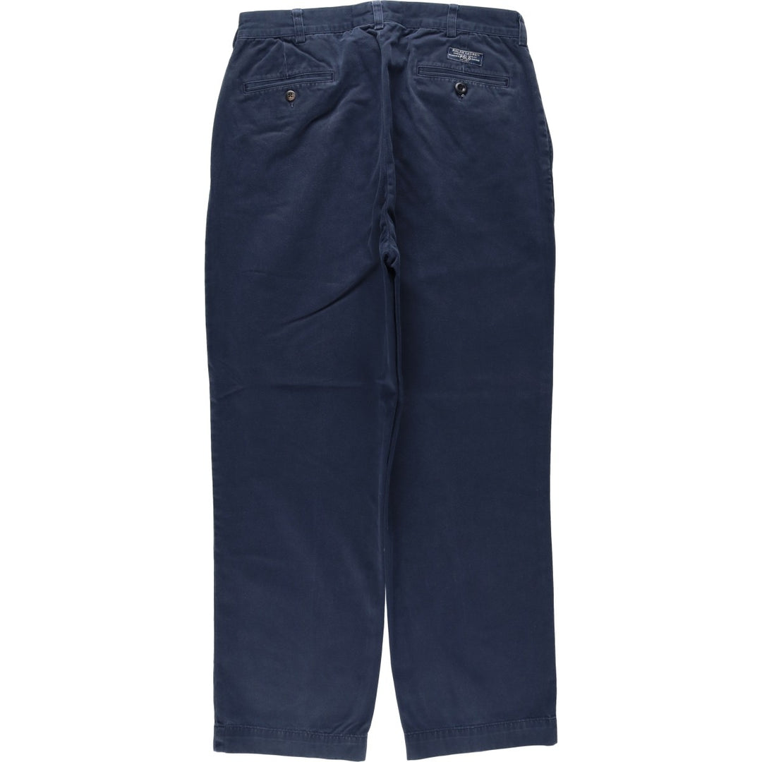 Ralph Lauren Polo Ralph Lauren Andrew Pant Two-pleat Chino Pants Men's Size W34 cotton navy blue type Vintage Second Hand