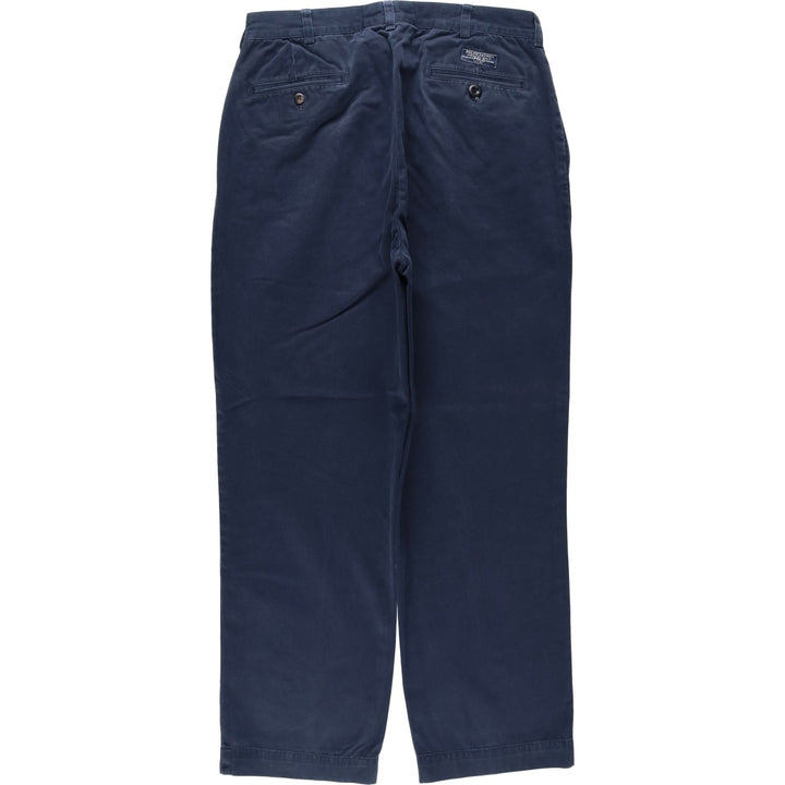 Ralph Lauren Polo Ralph Lauren Andrew Pant Two-pleat Chino Pants Men's Size W34 cotton navy blue type Vintage Second Hand