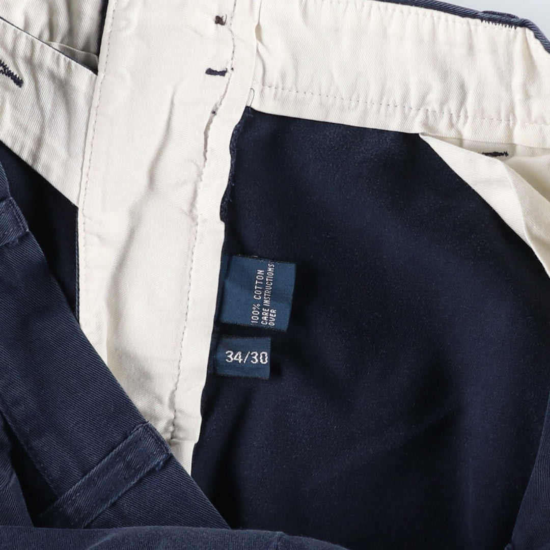 Ralph Lauren Polo Ralph Lauren Andrew Pant Two-pleat Chino Pants Men's Size W34 cotton navy blue type Vintage Second Hand