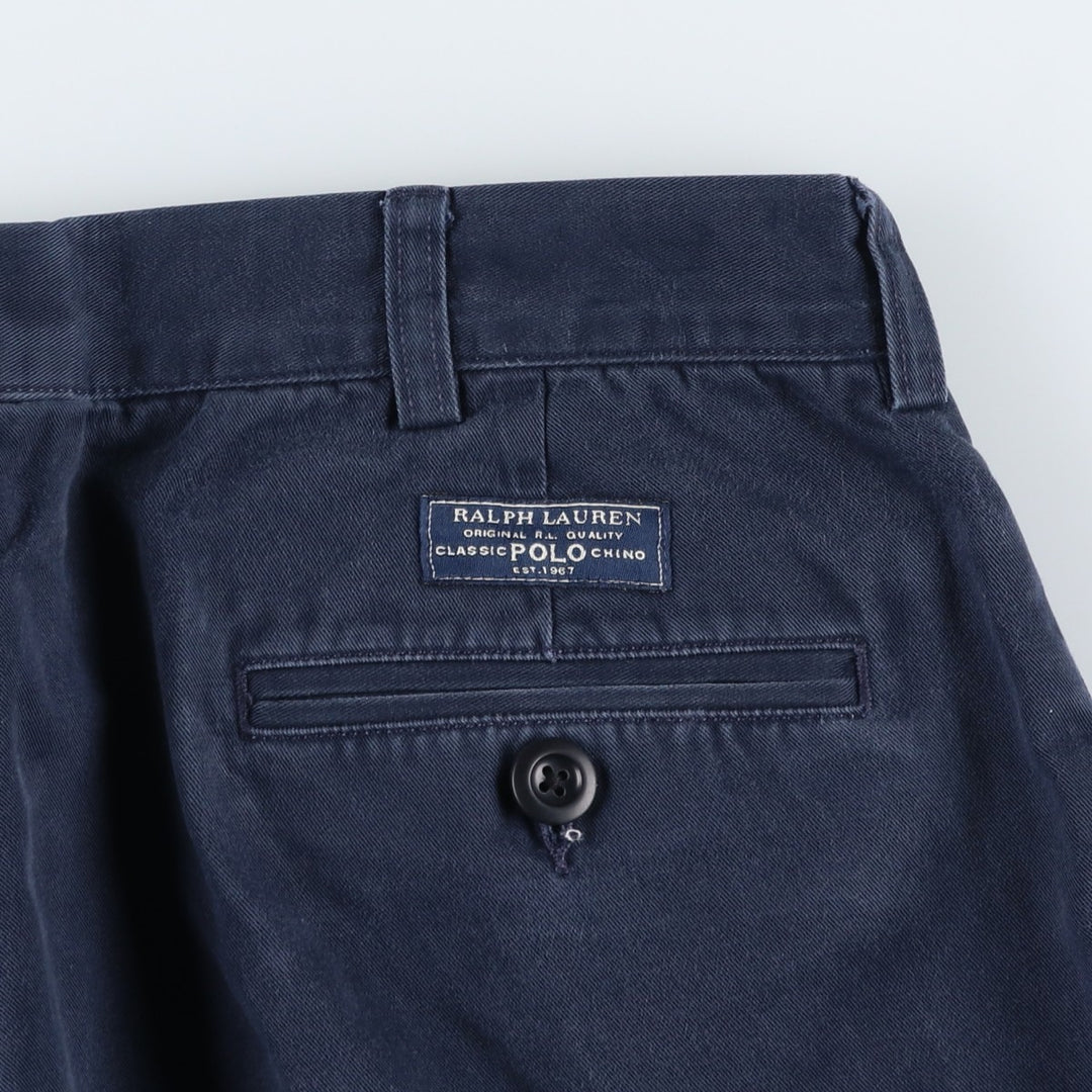 Ralph Lauren Polo Ralph Lauren Andrew Pant Two-pleat Chino Pants Men's Size W34 cotton navy blue type Vintage Second Hand