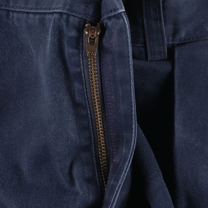 Ralph Lauren Polo Ralph Lauren Andrew Pant Two-pleat Chino Pants Men's Size W34 cotton navy blue type Vintage Second Hand