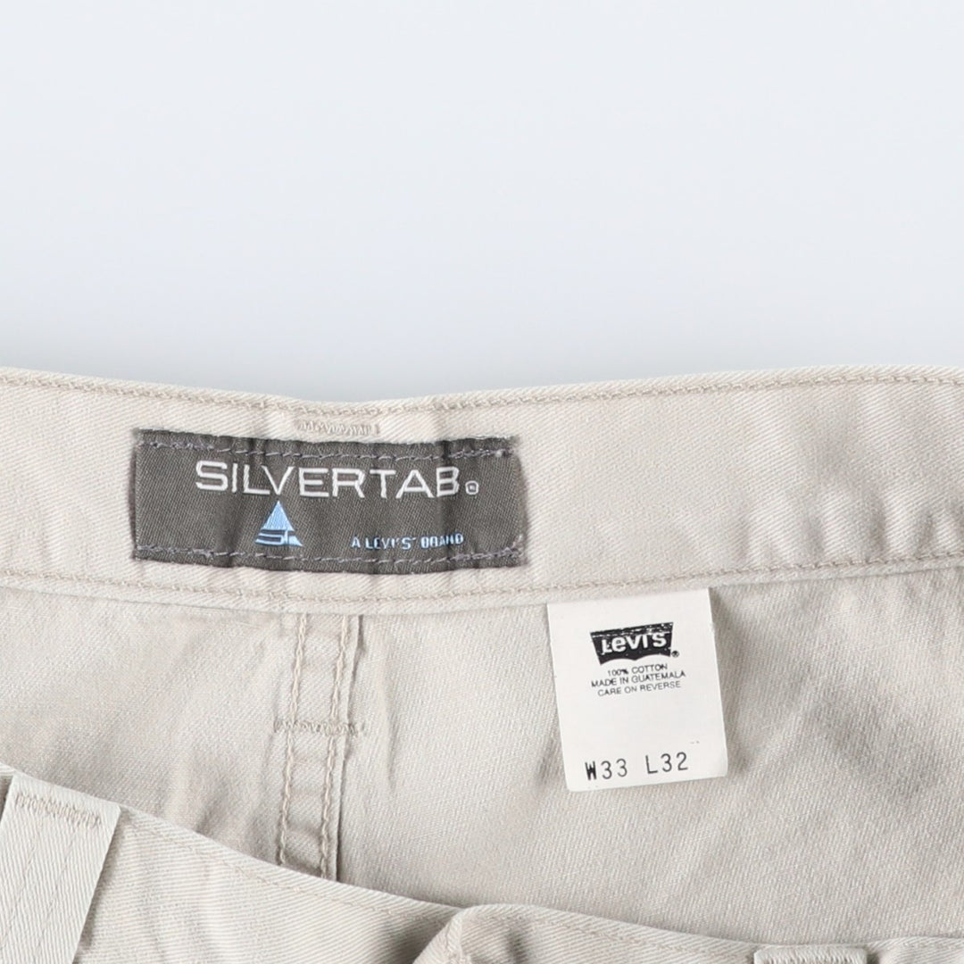 2000'S Levi's Silver Tab Chino Pants, Men's Size W33 (approx.) cotton pale white type Vintage Second Hand