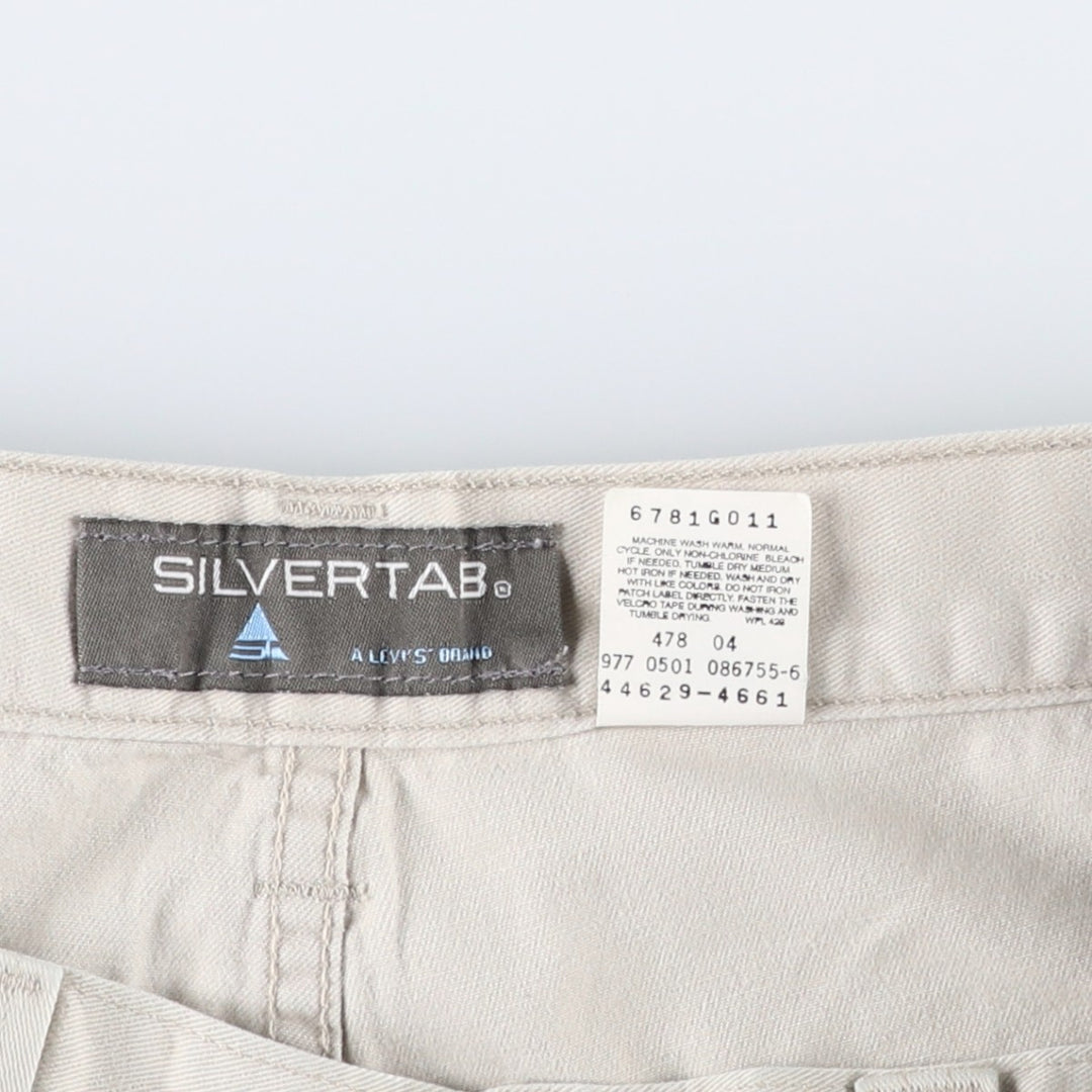 2000'S Levi's Silver Tab Chino Pants, Men's Size W33 (approx.) cotton pale white type Vintage Second Hand