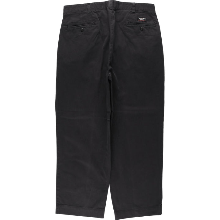 Ralph Lauren POLO by Ralph Lauren ANDREWPANT Two-Pleat Chino Pants, Men's Size W36 (approx.) cotton black type Vintage Second Hand
