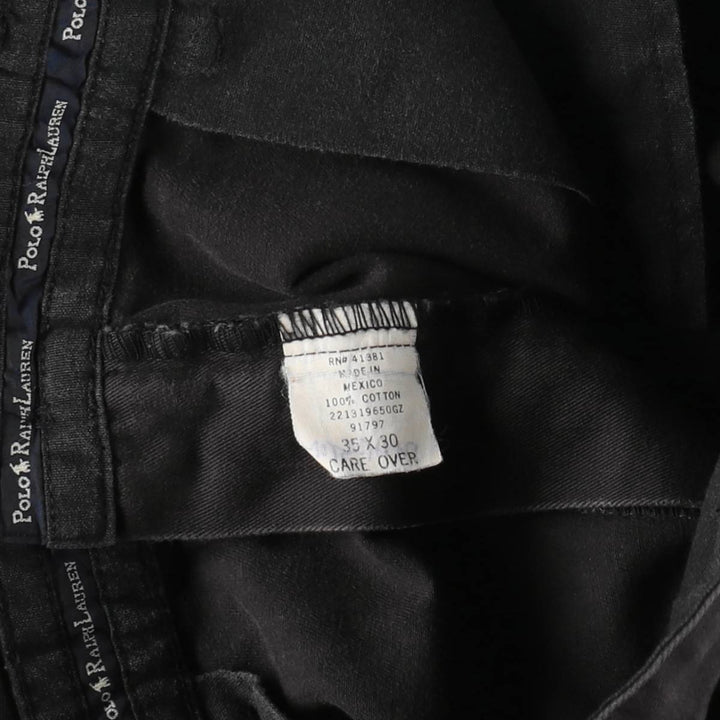 Ralph Lauren Polo Ralph Lauren Andrew Pant Two-pleat Chino Pants Men's W35 cotton black type Vintage Second Hand