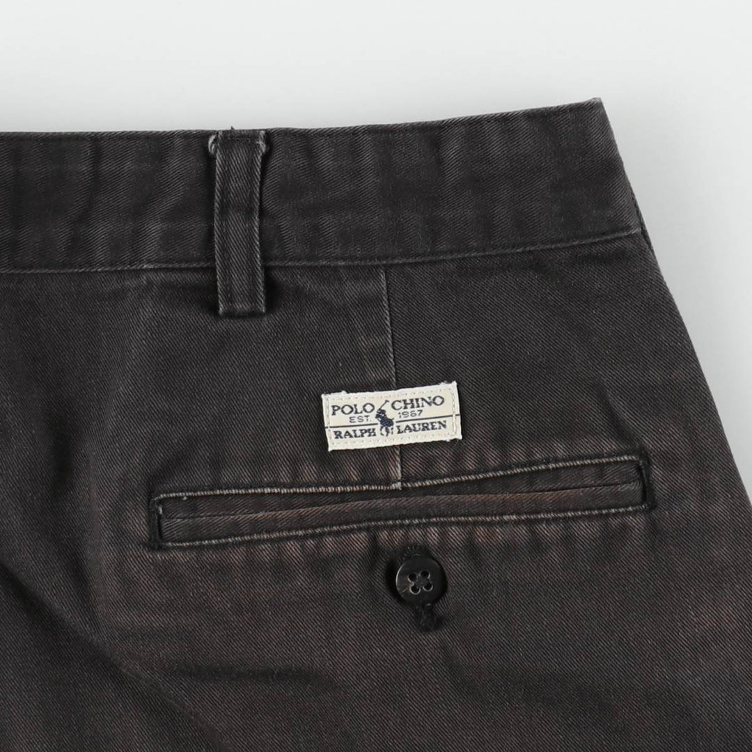 Ralph Lauren Polo Ralph Lauren Andrew Pant Two-pleat Chino Pants Men's W35 cotton black type Vintage Second Hand