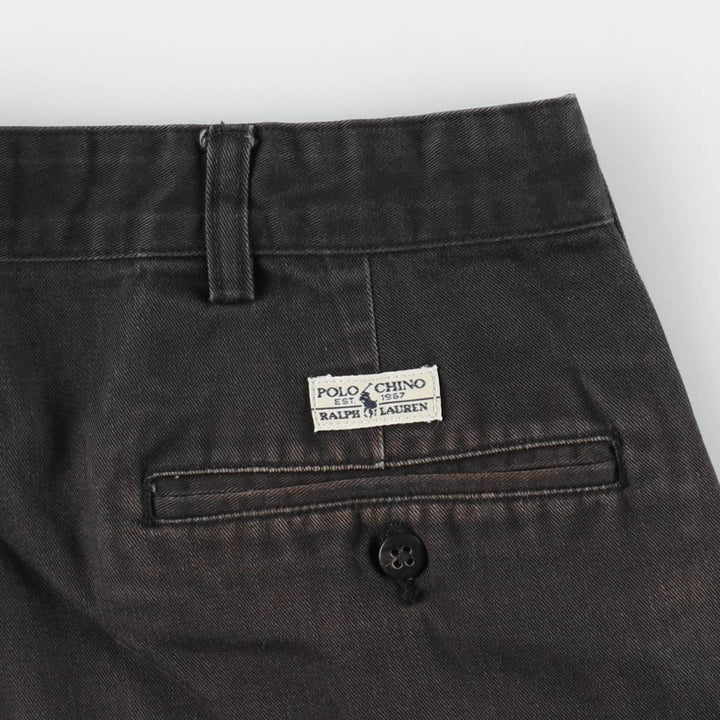 Ralph Lauren Polo Ralph Lauren Andrew Pant Two-pleat Chino Pants Men's W35 cotton black type Vintage Second Hand