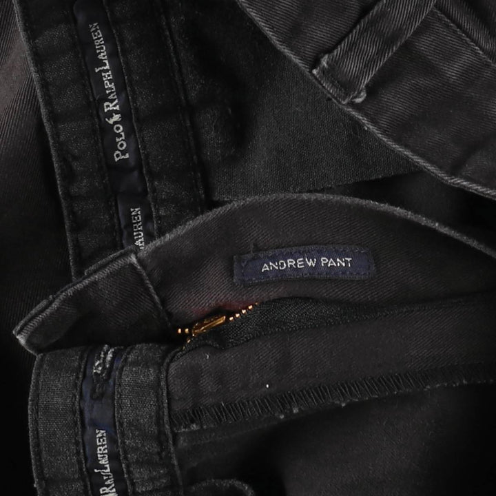 Ralph Lauren Polo Ralph Lauren Andrew Pant Two-pleat Chino Pants Men's W35 cotton black type Vintage Second Hand