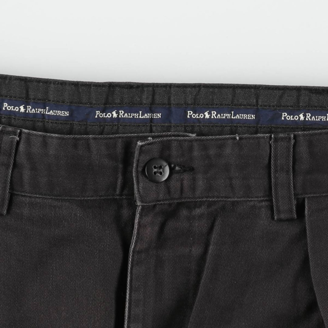 Ralph Lauren Polo Ralph Lauren Andrew Pant Two-pleat Chino Pants Men's W35 cotton black type Vintage Second Hand