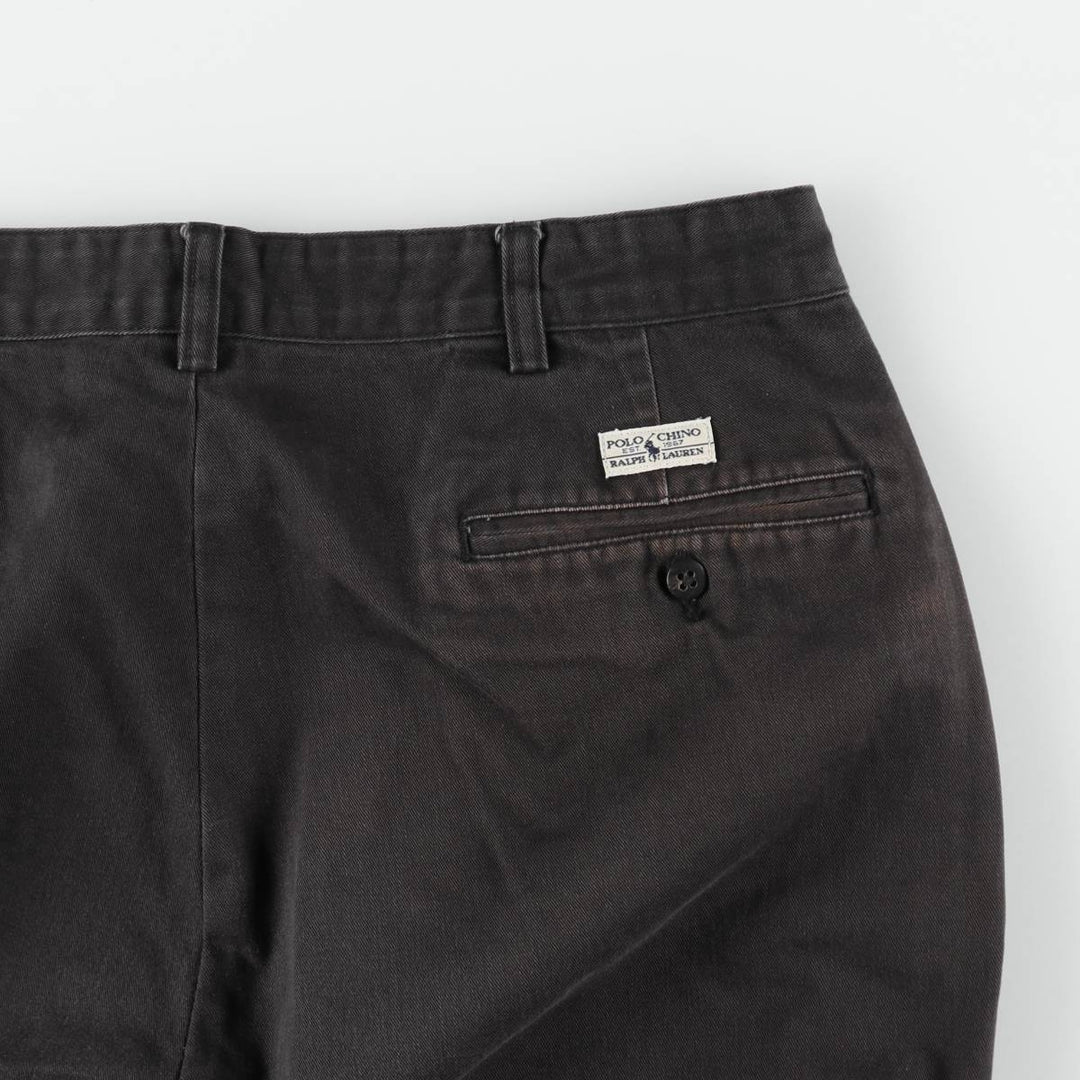 Ralph Lauren Polo Ralph Lauren Andrew Pant Two-pleat Chino Pants Men's W35 cotton black type Vintage Second Hand
