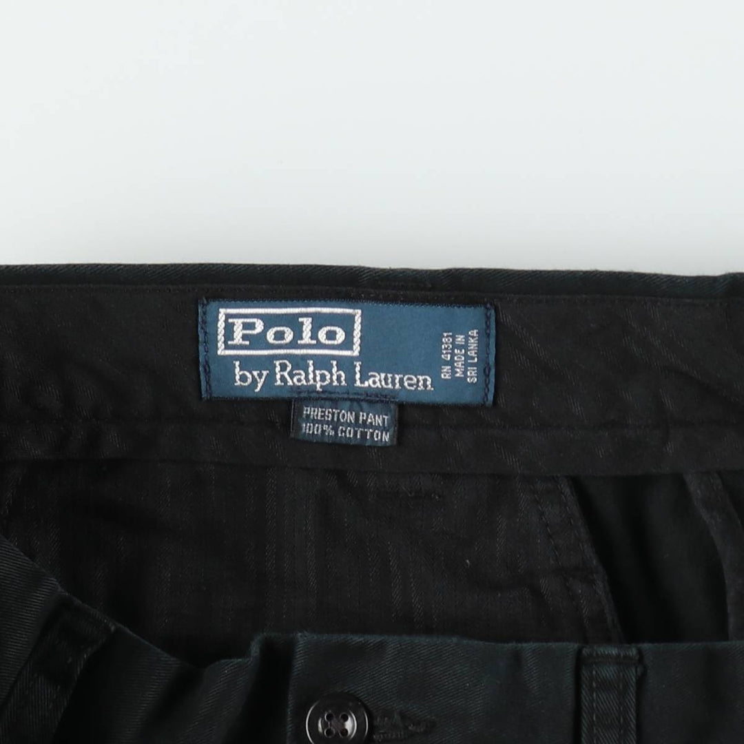 Ralph Lauren POLO by Ralph Lauren PRESTON PANT Chino pants for men, equivalent to w34 cotton black type Vintage Second Hand