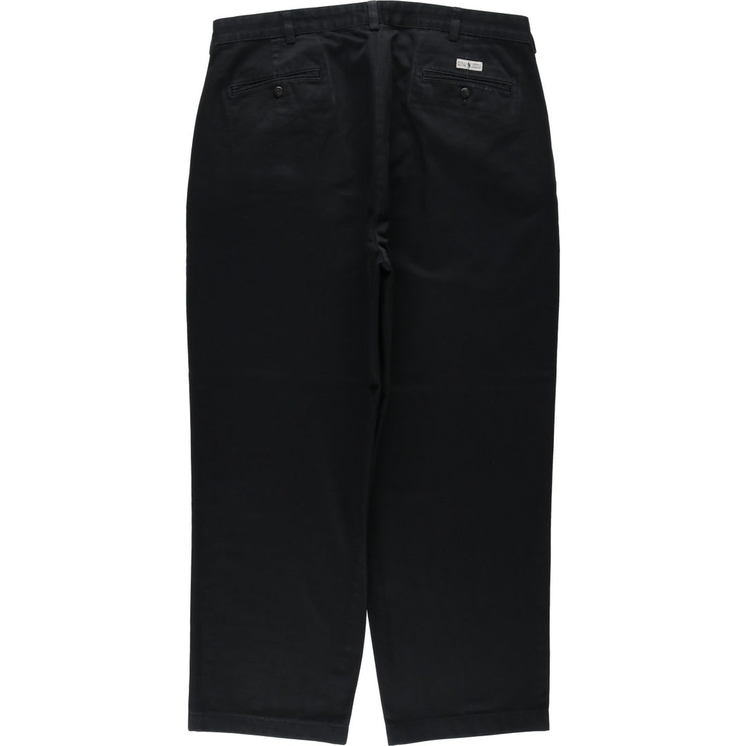 Ralph Lauren Polo Ralph Lauren Andrew Pant Two-pleat Chino Pants Men's W37 cotton black type Vintage Second Hand