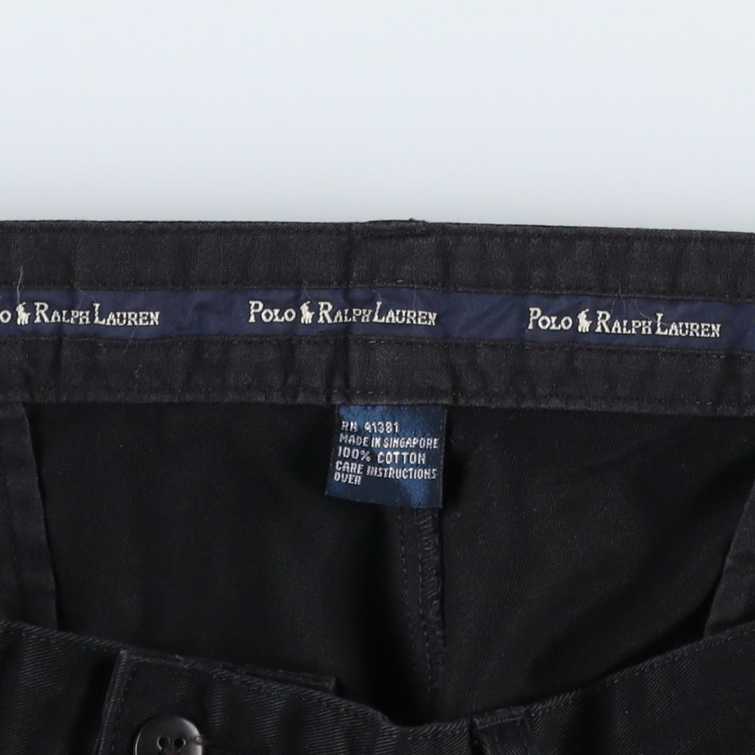 Ralph Lauren Polo Ralph Lauren Andrew Pant Two-pleat Chino Pants Men's W37 cotton black type Vintage Second Hand