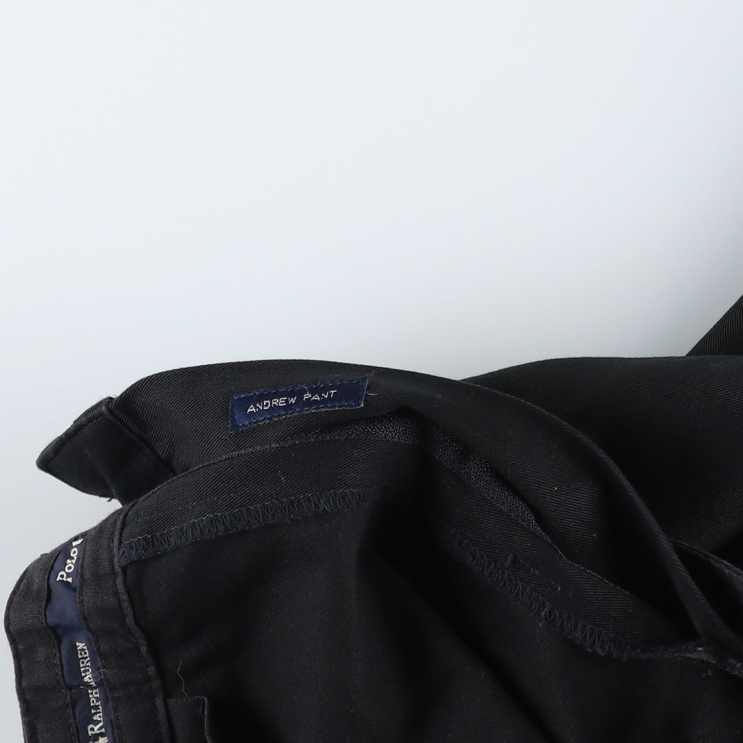 Ralph Lauren Polo Ralph Lauren Andrew Pant Two-pleat Chino Pants Men's W37 cotton black type Vintage Second Hand