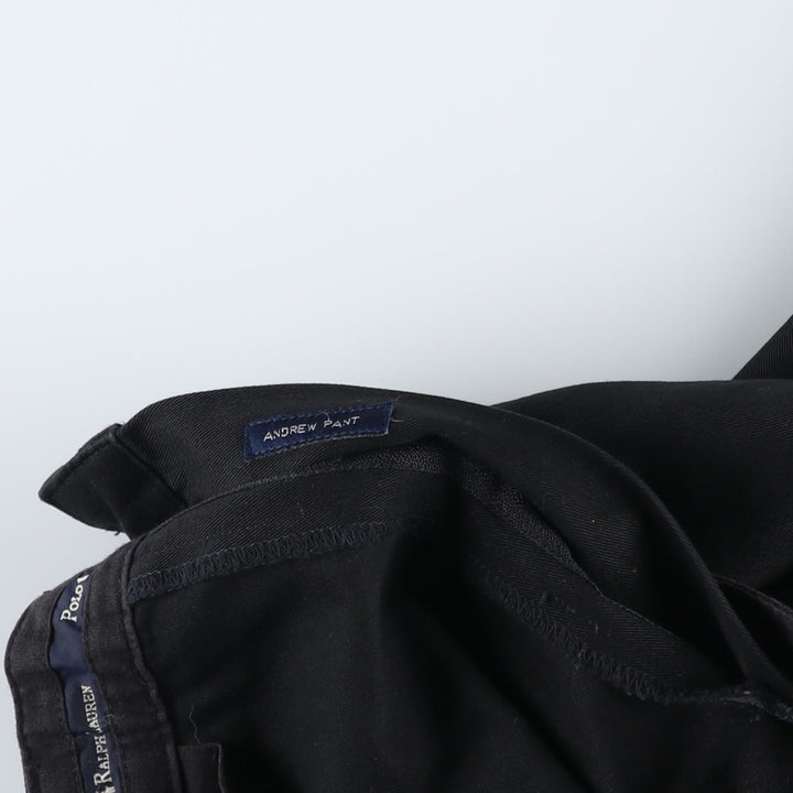 Ralph Lauren Polo Ralph Lauren Andrew Pant Two-pleat Chino Pants Men's W37 cotton black type Vintage Second Hand