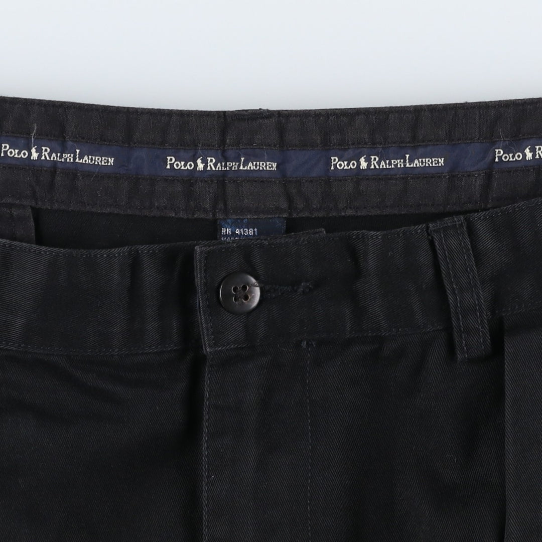 Ralph Lauren Polo Ralph Lauren Andrew Pant Two-pleat Chino Pants Men's W37 cotton black type Vintage Second Hand