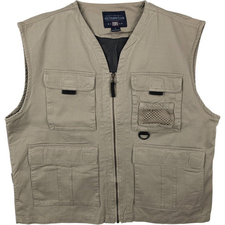 Faded Glory Safari Vest, Men's Size L (equivalent) cotton Beige type Vintage Second Hand