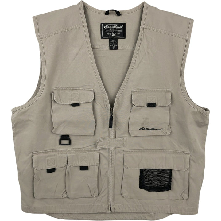 Eddie Bauer Safari Vest, Men's Size L (approx.) cotton Beige type Vintage Second Hand