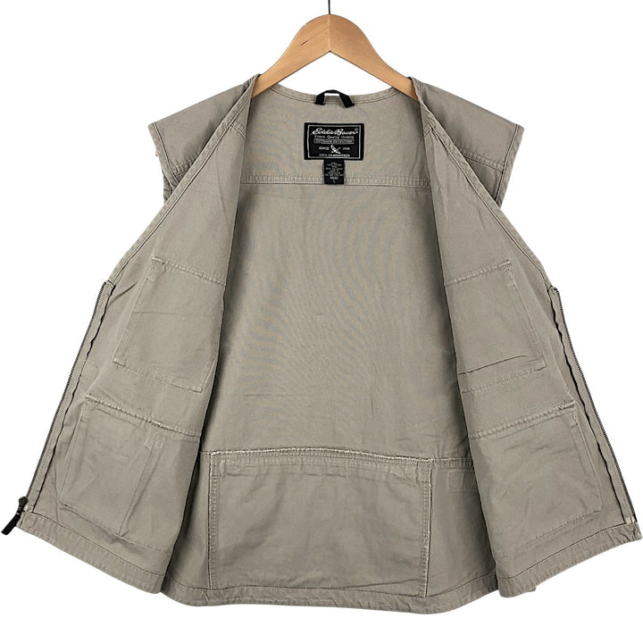 Eddie Bauer Safari Vest, Men's Size L (approx.) cotton Beige type Vintage Second Hand