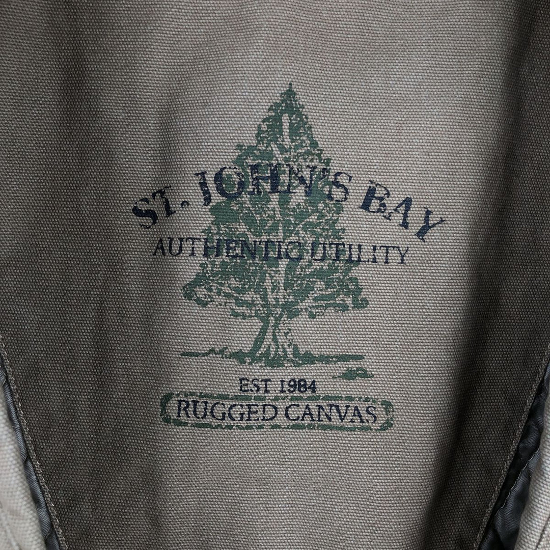90s-00'S St. John's Bay padded safari vest, men's size L (approx.) cotton beige type brown Vintage Second Hand