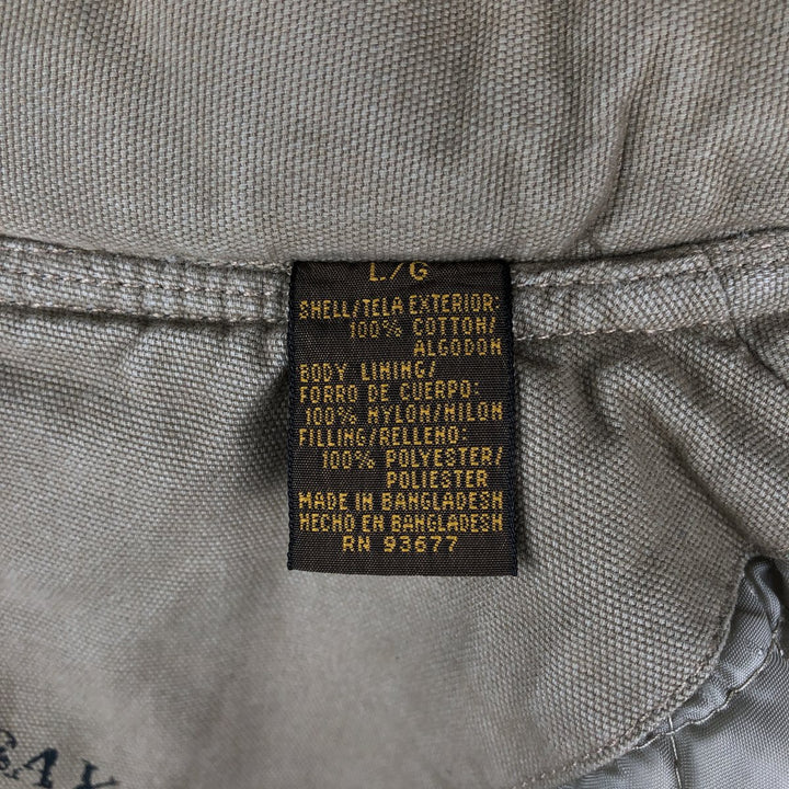 90s-00'S St. John's Bay padded safari vest, men's size L (approx.) cotton beige type brown Vintage Second Hand