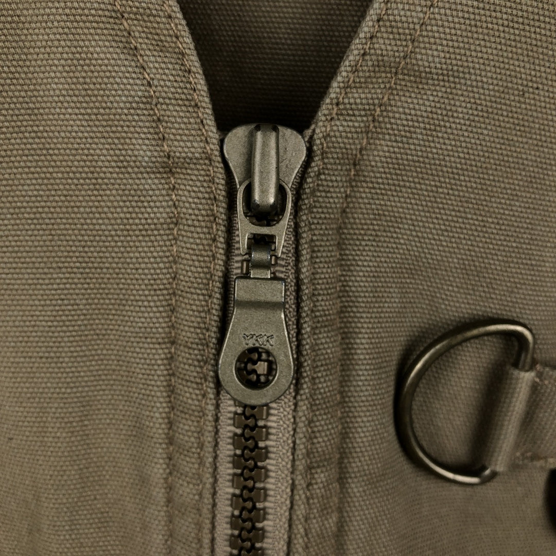 90s-00'S St. John's Bay padded safari vest, men's size L (approx.) cotton beige type brown Vintage Second Hand