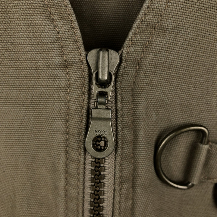 90s-00'S St. John's Bay padded safari vest, men's size L (approx.) cotton beige type brown Vintage Second Hand