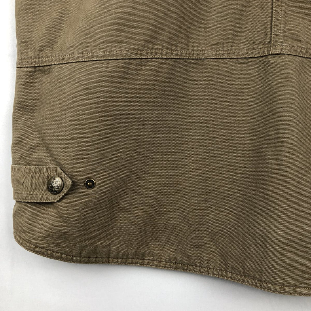 90s-00'S St. John's Bay padded safari vest, men's size L (approx.) cotton beige type brown Vintage Second Hand
