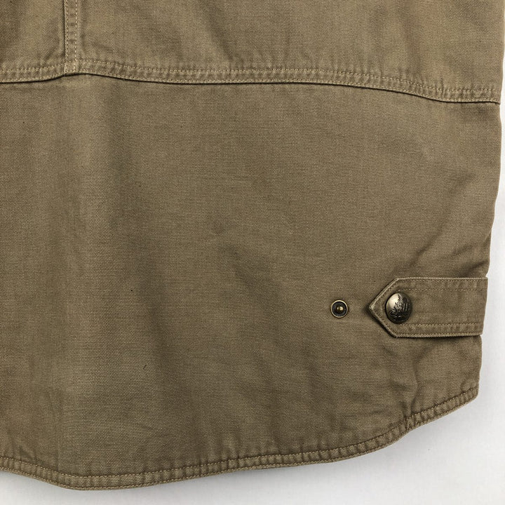 90s-00'S St. John's Bay padded safari vest, men's size L (approx.) cotton beige type brown Vintage Second Hand