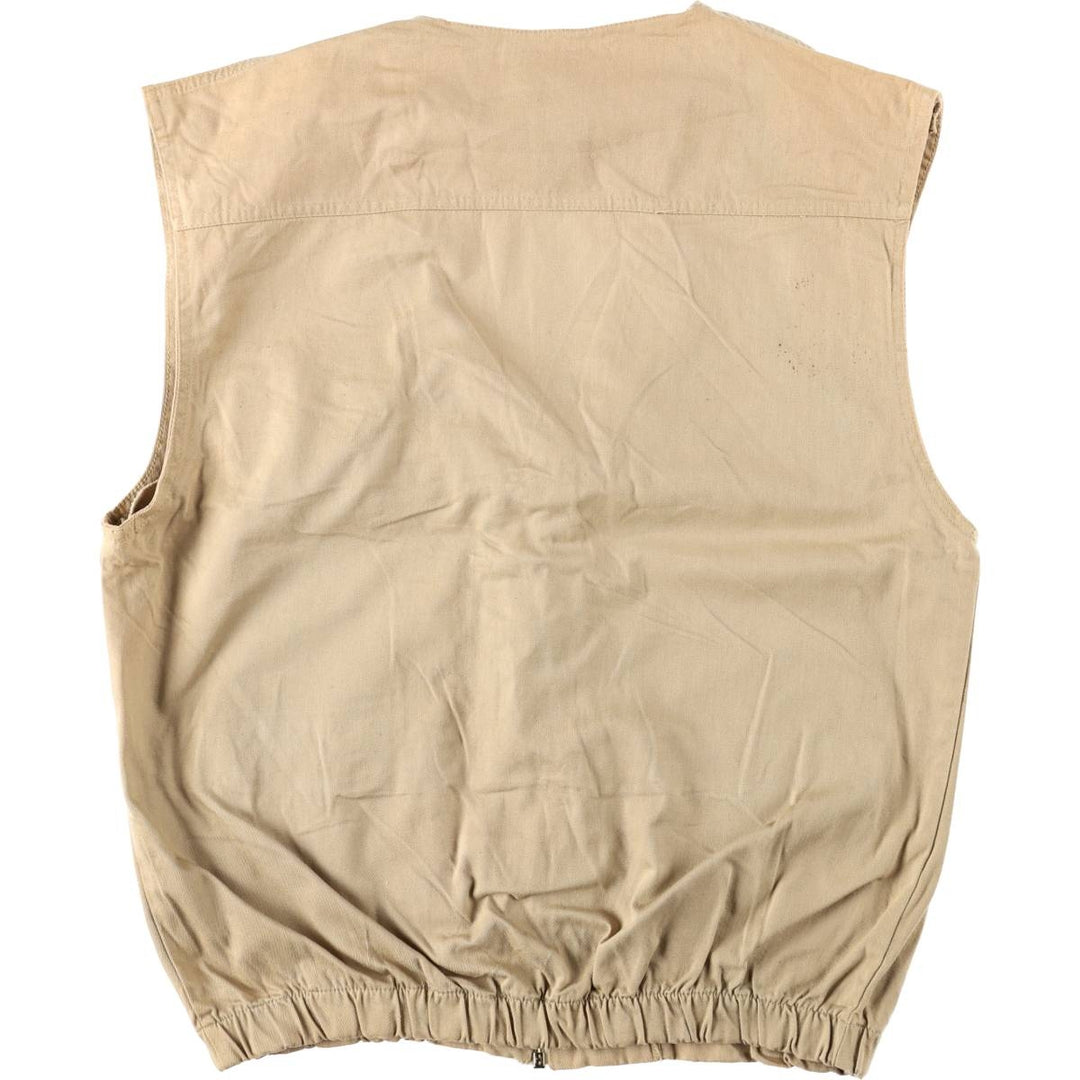 Merona Safari Vest, Men's Size L (Equivalent), Vintage polyester Beige type Vintage Second Hand