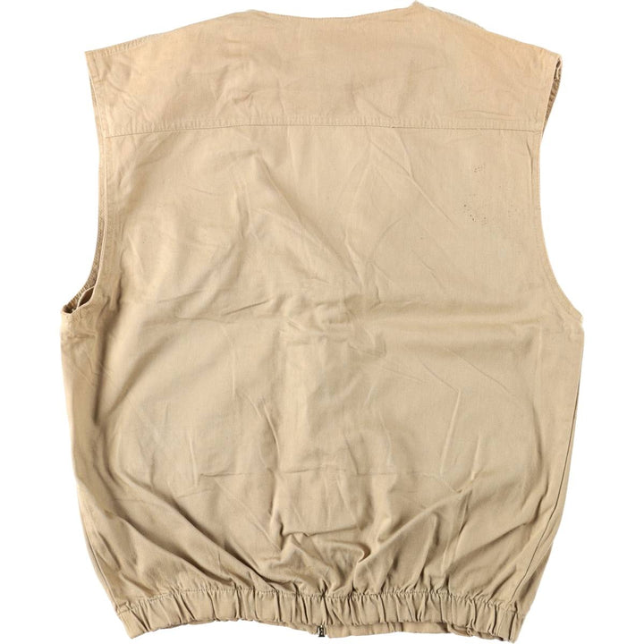 Merona Safari Vest, Men's Size L (Equivalent), Vintage polyester Beige type Vintage Second Hand