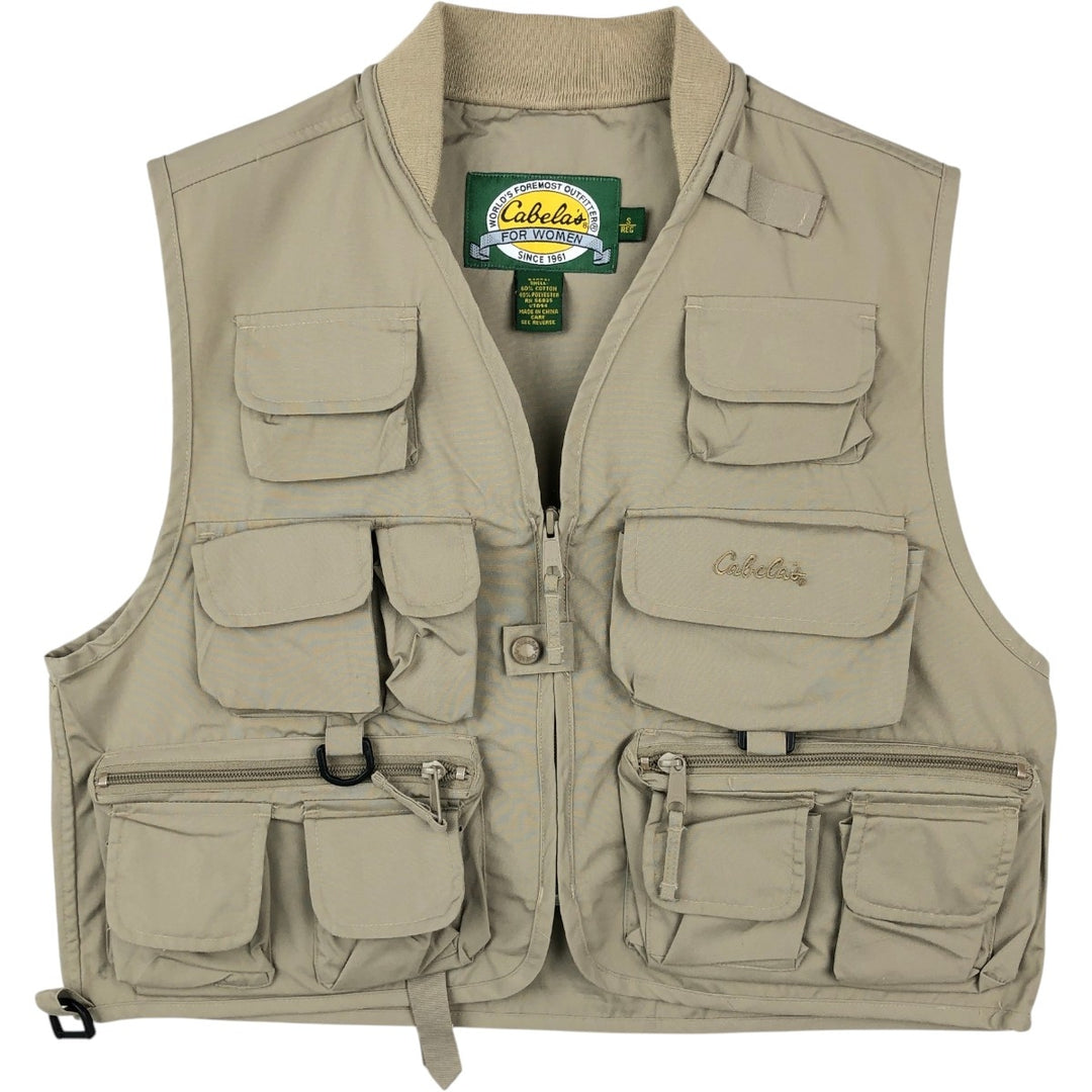 90s-00'S Cabelas Vest, Women's Size S (approx.), Vintage cotton Khaki type Vintage Second Hand